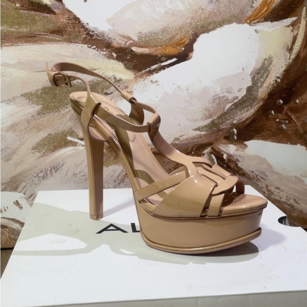Aldo Blush Strappy Platform Heels